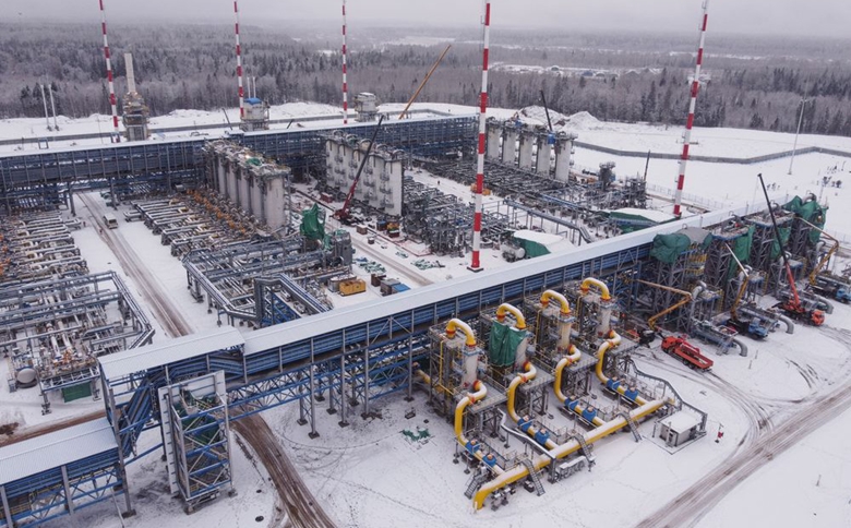 Trạm nén khí Gazprom Slavyanskaya, điểm đầu của đường ống dẫn khí Nord Stream 2, ở Ust-Luga, Nga. Ảnh: Bloomberg