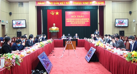 Toàn cảnh buổi Hội thảo “Phát huy vai trò chủ thể của nông dân, người dân nông thôn và định hướng quản lý xã hội nông thôn dân chủ, văn minh, hiện đại, bền vững trong bối cảnh mới"