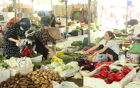 Giá các loại rau, củ, quả, thực phẩm tăng cao tại một số chợ dân sinh trên địa bàn thành phố Ninh Bình.