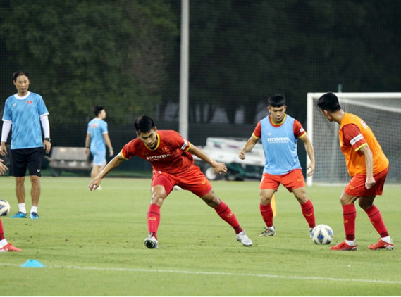 ĐT U23 Việt Nam đã bước sang ngày tập huấn thứ 6 tại UAE nhằm chuẩn bị tham dự Vòng loại U23 châu Á 2022. (Ảnh: VFF)
