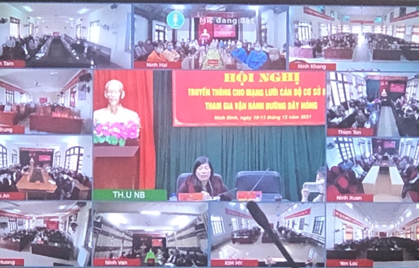 Hội Nông dân tỉnh Ninh Bình tổ chức Hội nghị truyền thông cho mạng lưới cán bộ cơ sở Hội tham gia vận hành đường dây nóng tại các điểm cầu